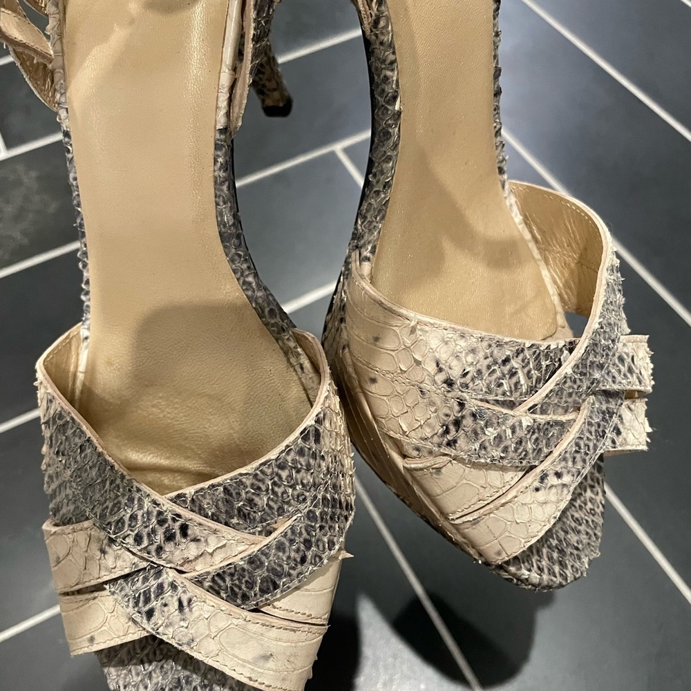 Stuart Weitzman Snake Skin Platform heels